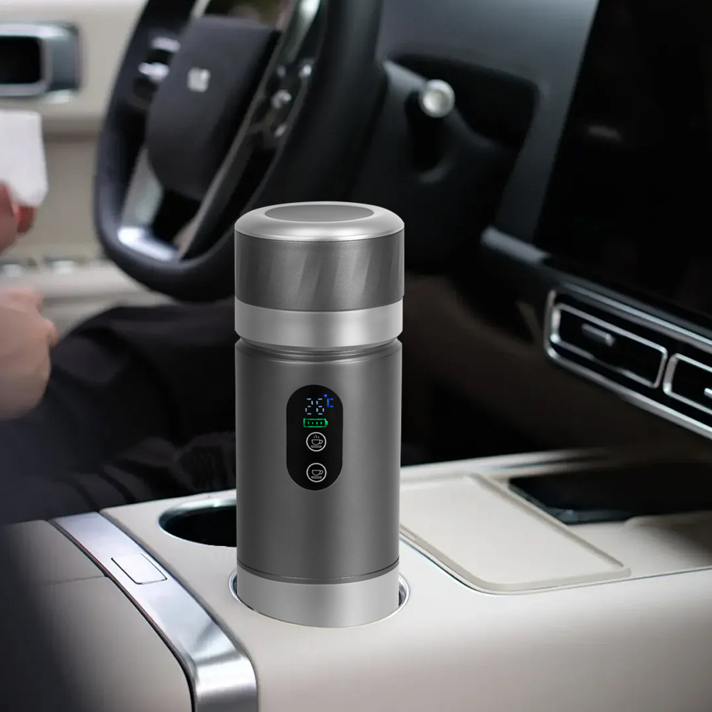 Coffee & Tea Haus - Tragbare Selbsterhitzende Espresso-Kaffeemaschine mit LED-Bildschirm Mini