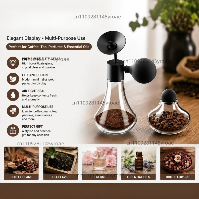 Coffee Bean - Glasflasche für Aromastoffe, Kaffeebohnen, Tee, Parfüm,