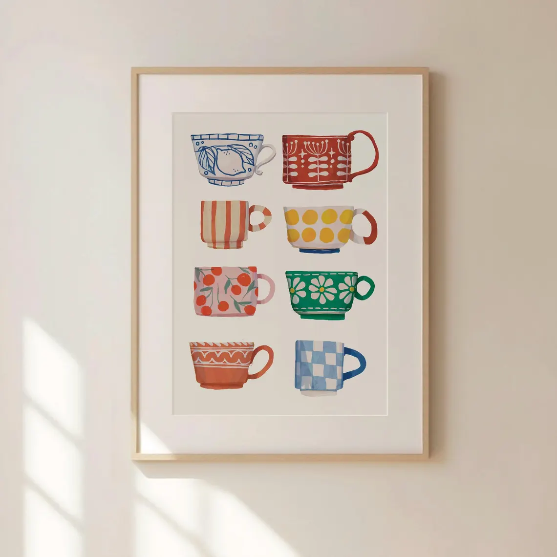 Coffee Tea Pictures - Teebecher-Druck, Frühstücksposter, Kaffee-Druckkunst, handgemachte Küchenwandkunst, digital