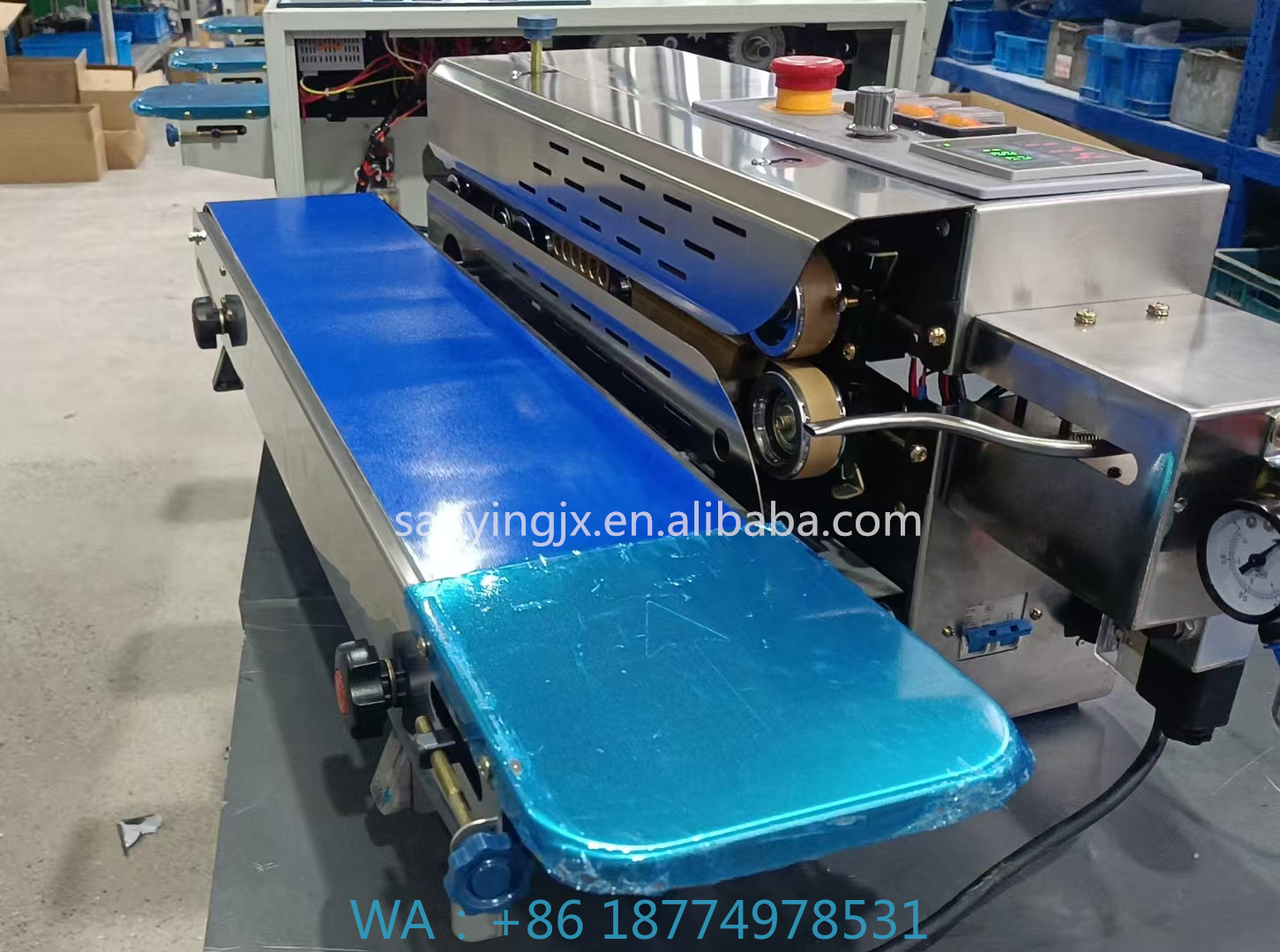 Coffee Bean - Sealer Continuous Flush Plastiktüten-VersiegelungsmaschineFR770G-Q Stickstoffgas-Füll-Versiegelungsmaschine Wärmeband