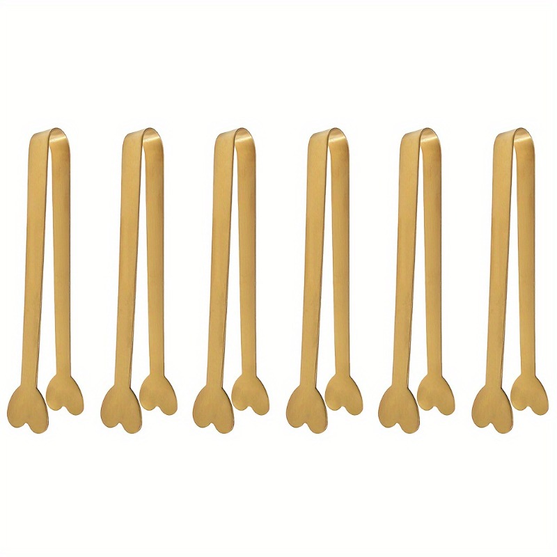 Coffee Tea Sugar Set - 4/6 Stück herzförmige Mini-Zange aus Edelstahl