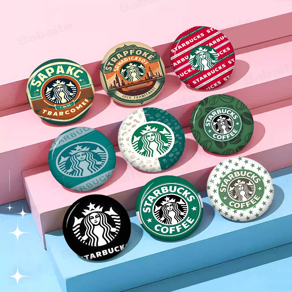 Coffee Tea Logo - Cooler Starbucks-LOGO-Blechpin, individueller Anime-Charakter, Old-School-Brosche, Cartoon-Kragenabzeichen,