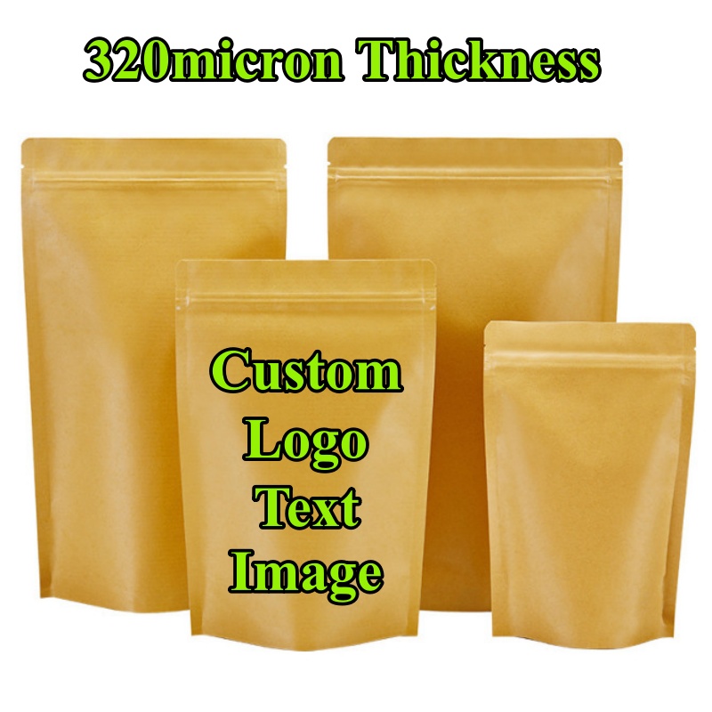 Coffee Tea Logo - 100 Stück Standbeutel aus Kraftpapier mit