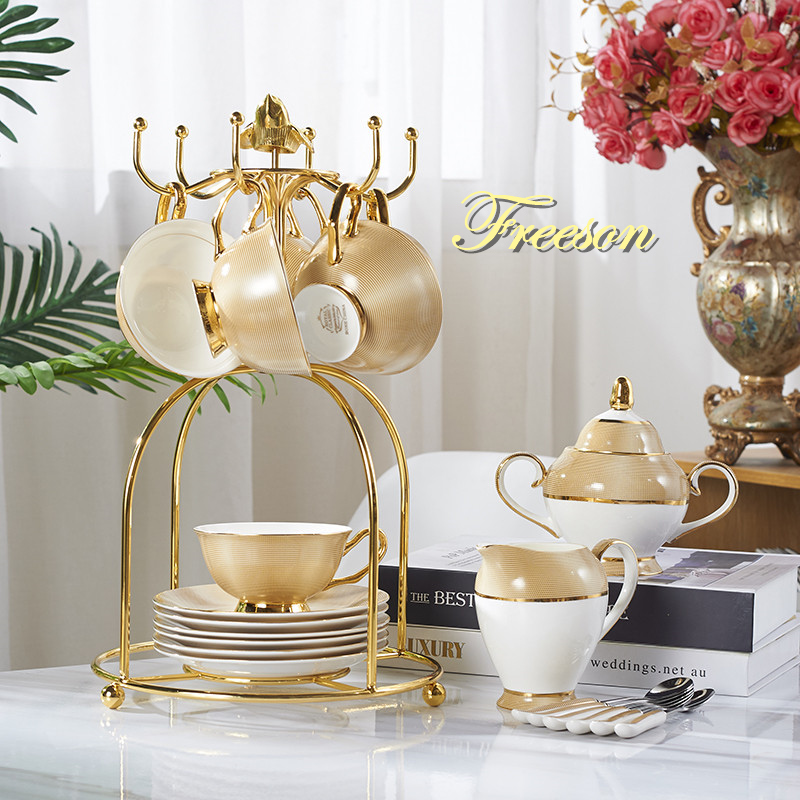 Coffee Tea Sugar Set - Luxus Gold Knochen China Kaffee Set