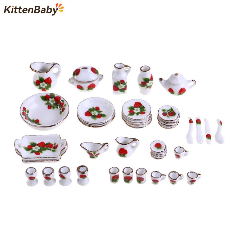Coffee Tea Sugar Set - 1 Set 1:12 Miniatur Puppe Haus