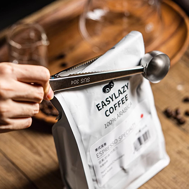Coffee Bean And Tea Leaf - 2026 Neuer Edelstahl-Kaffeelöffel mit Clip, Multifunktionslöffel