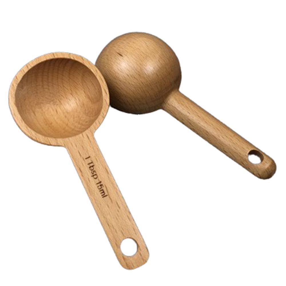 Coffee Tea Spoon - Tragbarer Messlöffel aus Walnussholz 7,5/10/15/30/45ml, Buchenholzlöffel