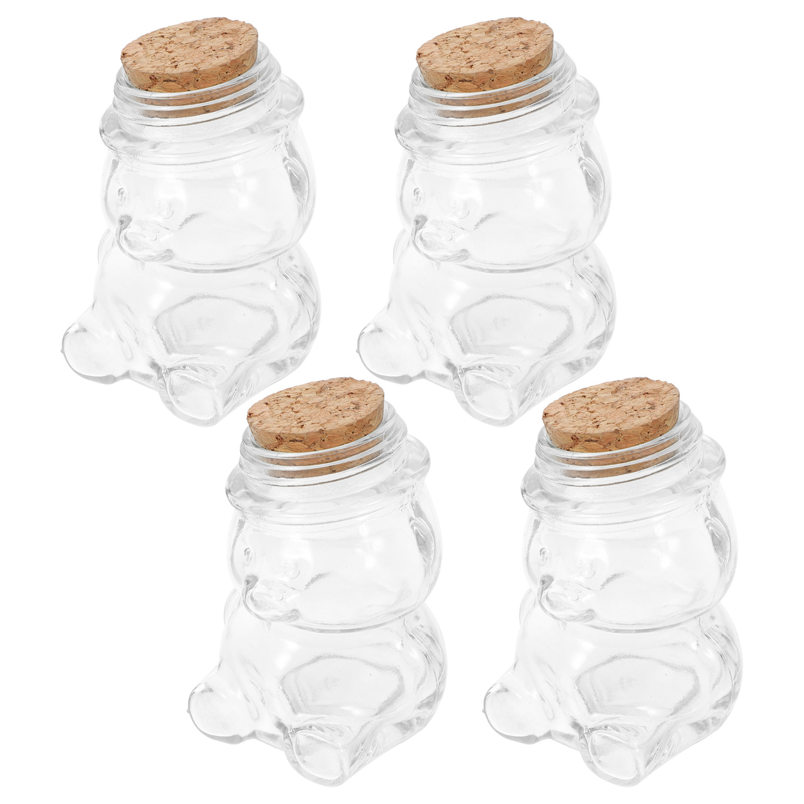 Coffee Tea Sugar Set - 4-teiliges Glas-Bonbonglas-Set, transparenter, luftdichter Lebensmittelbehälter für