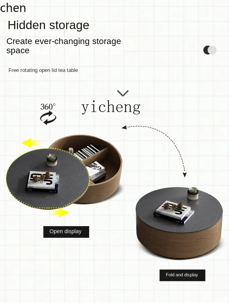 Tea & Coffee Quận 1 - i5.15 runder, drehbarer Steinplatten-Teetisch, Kombination für