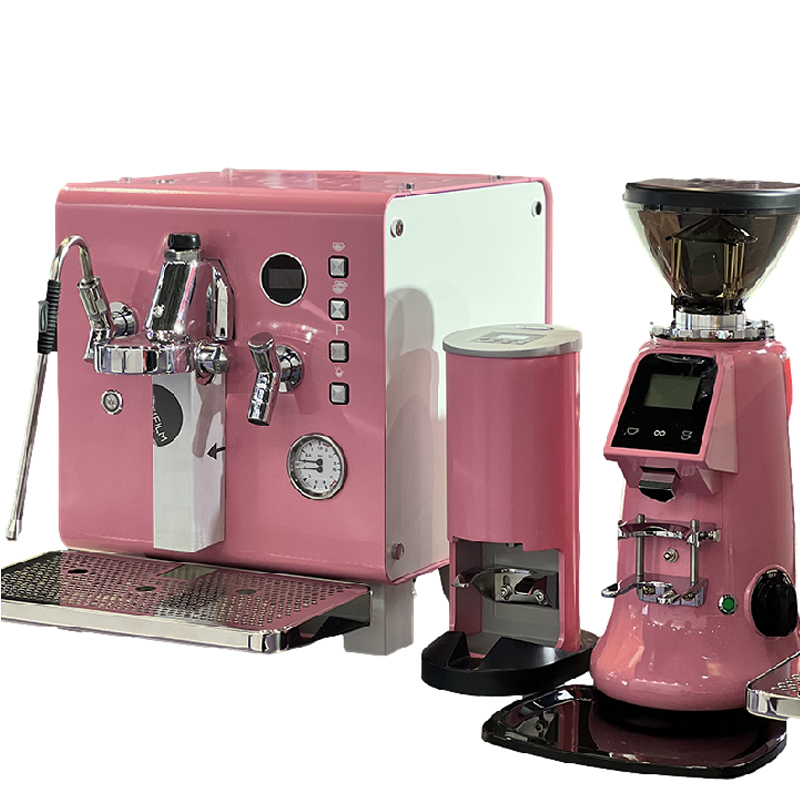 Coffee & Tea Haus - Professionelle Kaffeemaschine in Pink, Halbautomatische Espresso-Kaffeemaschine