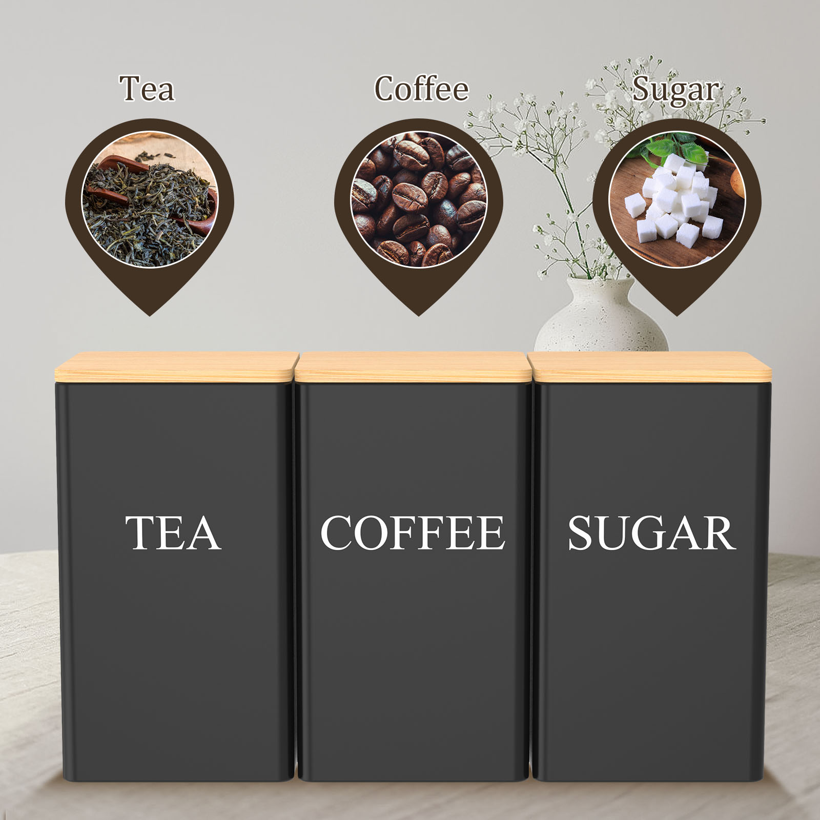 1000-ml-Set für Kaffee, Tee un – Coffee Tea Sugar Set Bewertung und Preis