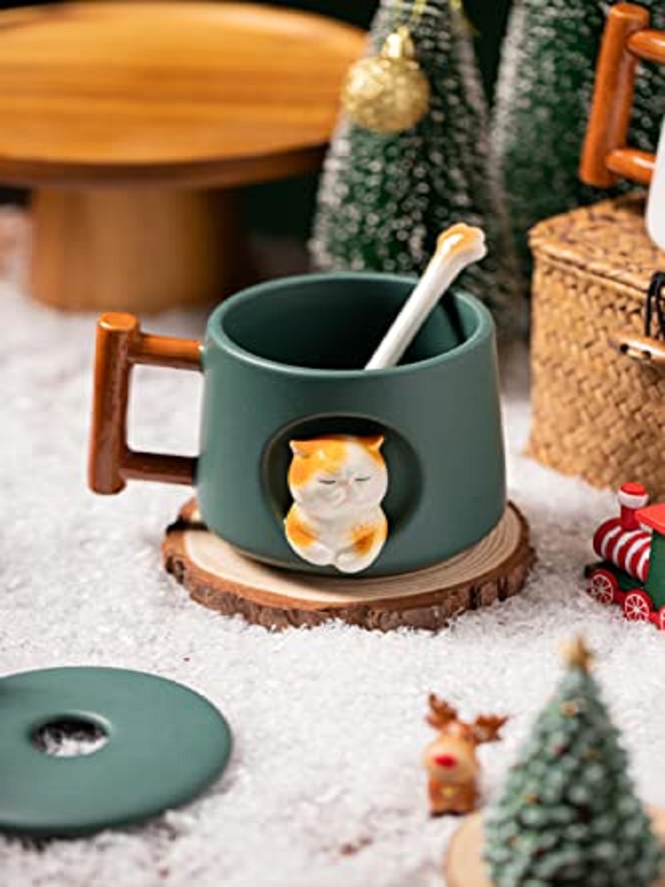Niedliche 3D-Keramik-Katzen-Ta – Coffee Tea Spoon Bewertung und Preis