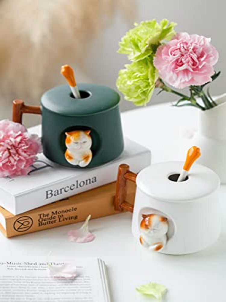 Niedliche 3D-Keramik-Katzen-Ta – Coffee Tea Spoon Bewertung und Preis