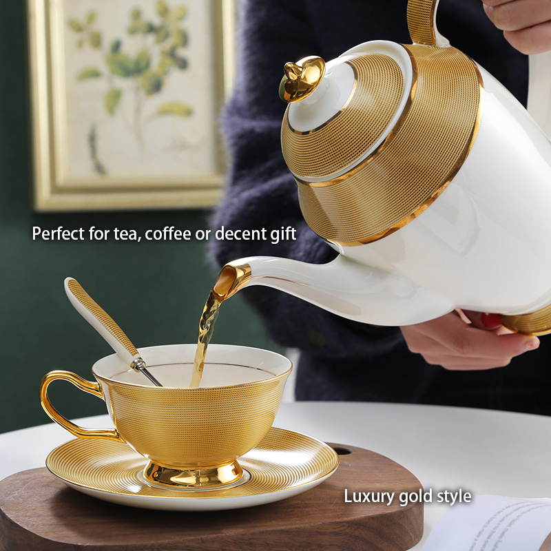 Luxus Gold Knochen China Kaffe – Coffee Tea Sugar Set Bewertung und Preis