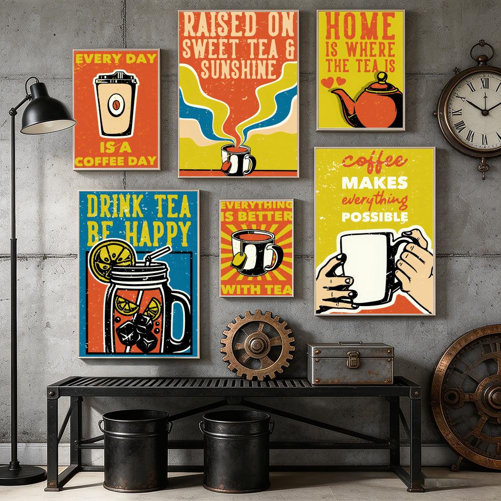 Vintage Tee- und Kaffee-Poster – Wallpaper Coffee And Tea Bewertung und Preis