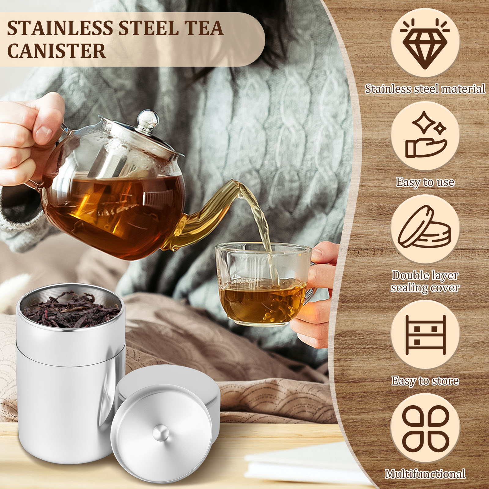 Edelstahl Tee Blatt Dosen Kani – Coffee Bean And Tea Leaf Bewertung und Preis